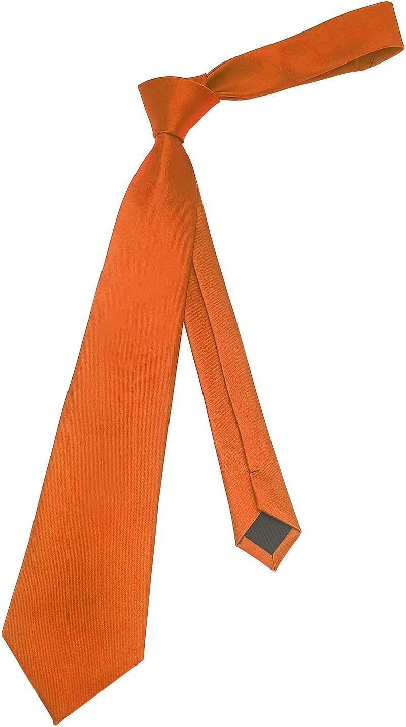 Murong Men's Ties Solid Color Pure Polyester Plain Fine Stripes Necktie Ties For Men - Image 3